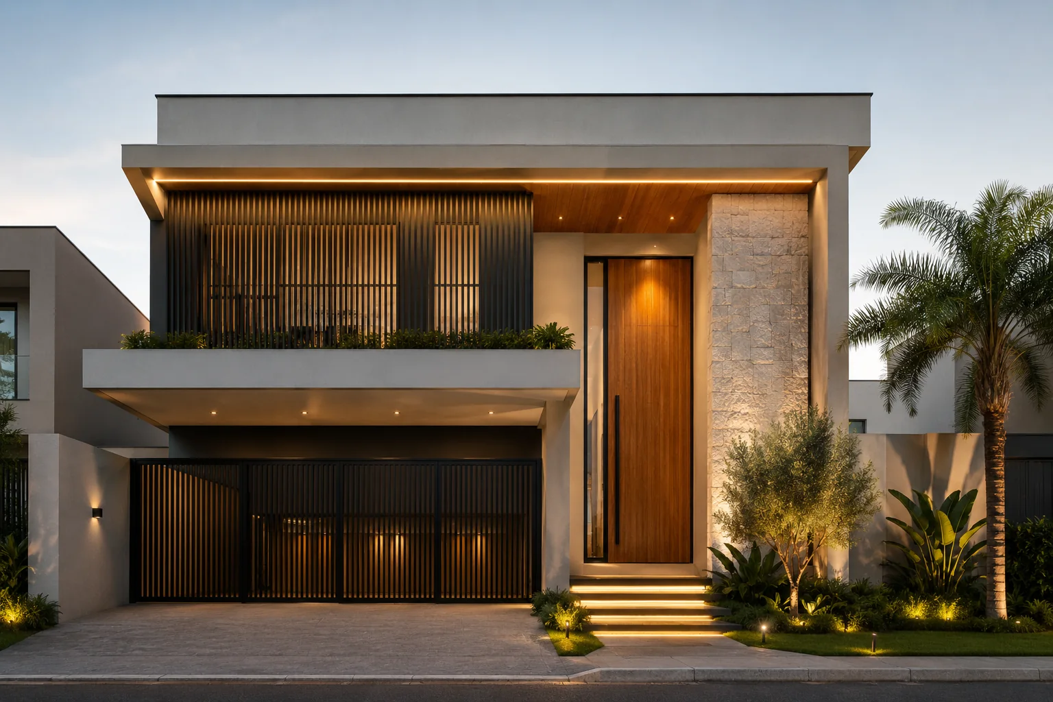 Fachada Casa Alto em projeto residencial de alto padrão da NF